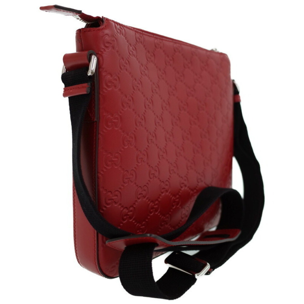 Gucci Messenger Leather Bag Crossbody Signature ssima Black